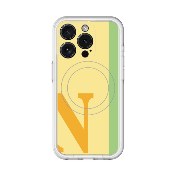 スリムプロテクションプレミアムケース with MagSafe［ オリジナル - initial color line - N yellow ］