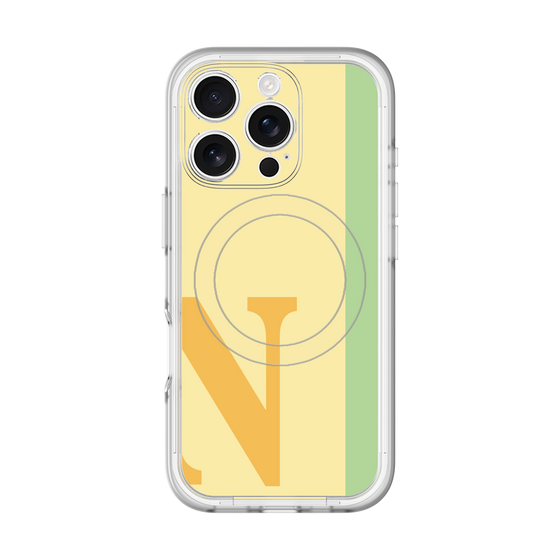 スリムプロテクションプレミアムケース with MagSafe［ オリジナル - initial color line - N yellow ］