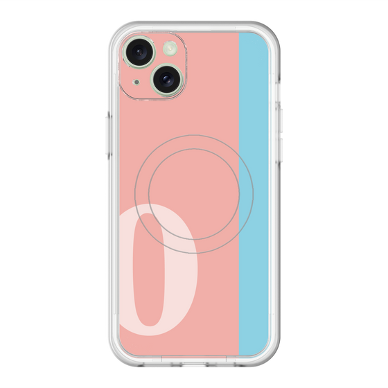 スリムプロテクションプレミアムケース with MagSafe［ オリジナル - initial color line - O pink ］