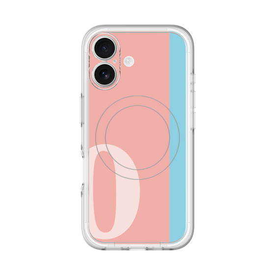スリムプロテクションプレミアムケース with MagSafe［ オリジナル - initial color line - O pink ］