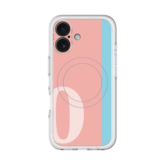 スリムプロテクションプレミアムケース with MagSafe［ オリジナル - initial color line - O pink ］