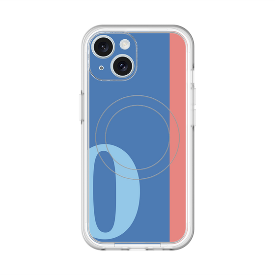 スリムプロテクションプレミアムケース with MagSafe［ オリジナル - initial color line - O blue ］