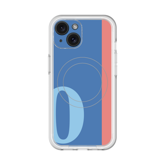 スリムプロテクションプレミアムケース with MagSafe［ オリジナル - initial color line - O blue ］