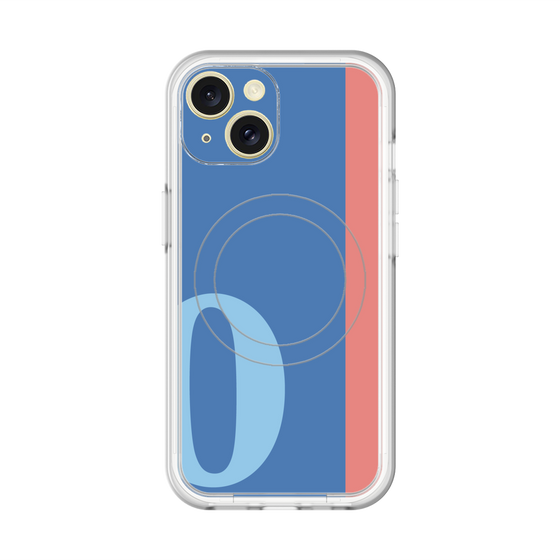スリムプロテクションプレミアムケース with MagSafe［ オリジナル - initial color line - O blue ］