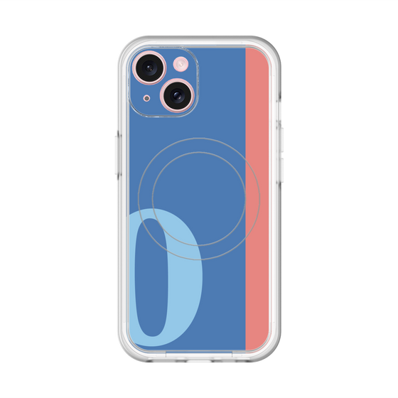スリムプロテクションプレミアムケース with MagSafe［ オリジナル - initial color line - O blue ］