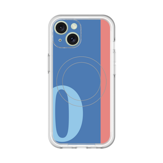 スリムプロテクションプレミアムケース with MagSafe［ オリジナル - initial color line - O blue ］