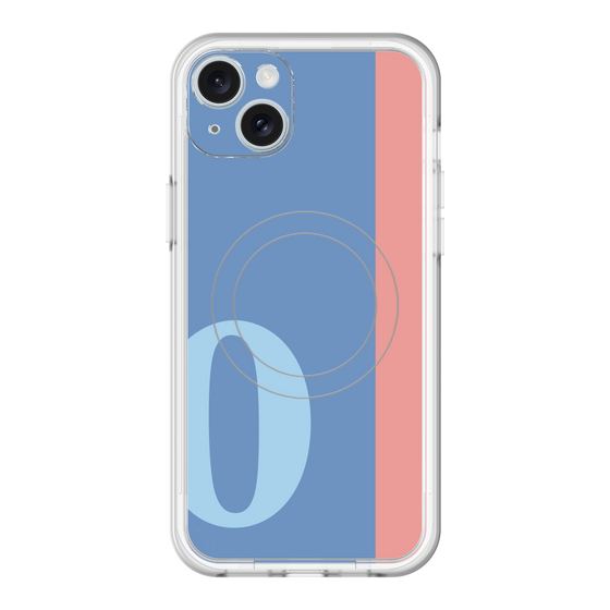 スリムプロテクションプレミアムケース with MagSafe［ オリジナル - initial color line - O blue ］