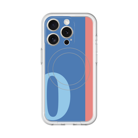 スリムプロテクションプレミアムケース with MagSafe［ オリジナル - initial color line - O blue ］