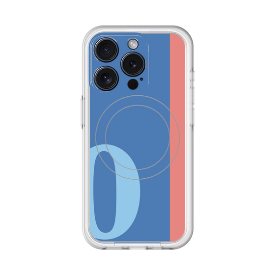 スリムプロテクションプレミアムケース with MagSafe［ オリジナル - initial color line - O blue ］