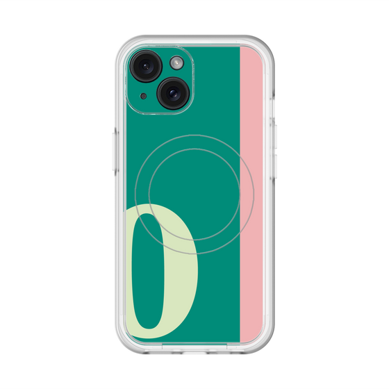 スリムプロテクションプレミアムケース with MagSafe［ オリジナル - initial color line - O green ］