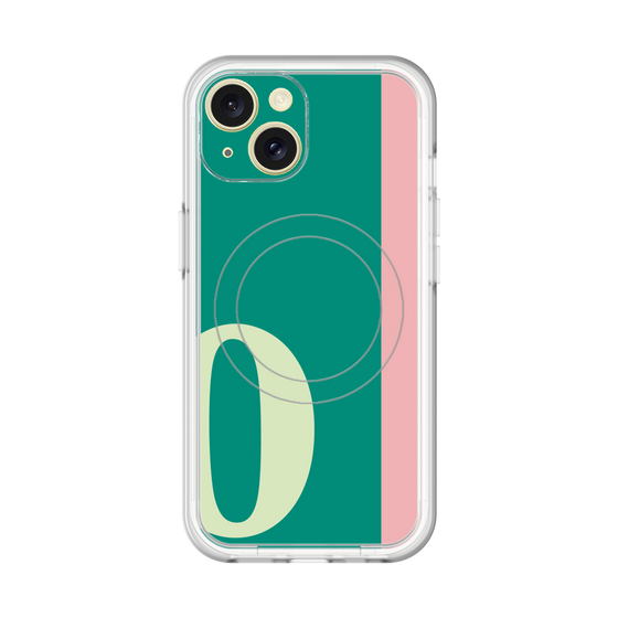 スリムプロテクションプレミアムケース with MagSafe［ オリジナル - initial color line - O green ］