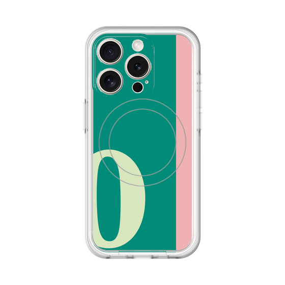 スリムプロテクションプレミアムケース with MagSafe［ オリジナル - initial color line - O green ］
