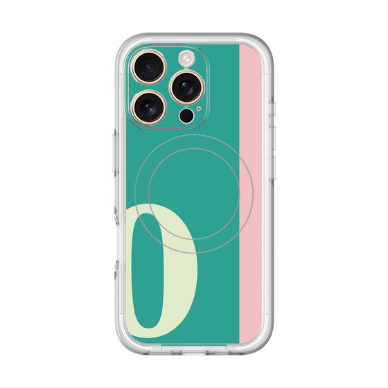 スリムプロテクションプレミアムケース with MagSafe［ オリジナル - initial color line - O green ］