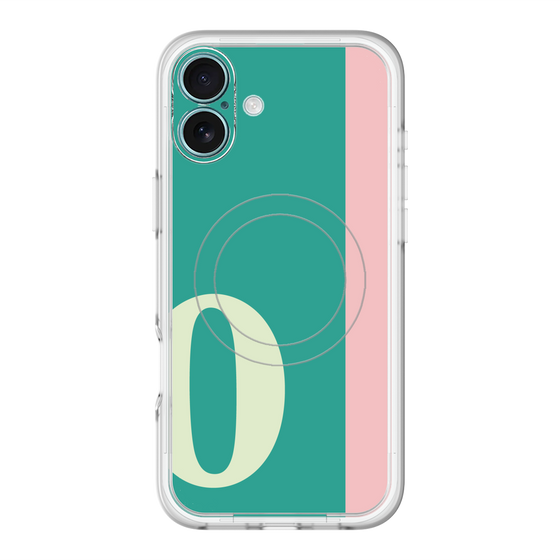 スリムプロテクションプレミアムケース with MagSafe［ オリジナル - initial color line - O green ］