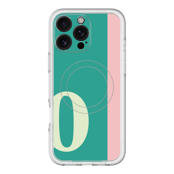 スリムプロテクションプレミアムケース with MagSafe［ オリジナル - initial color line - O green ］