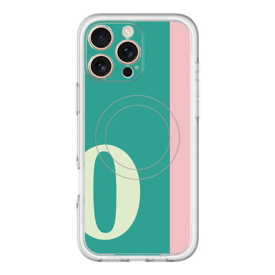 スリムプロテクションプレミアムケース with MagSafe［ オリジナル - initial color line - O green ］