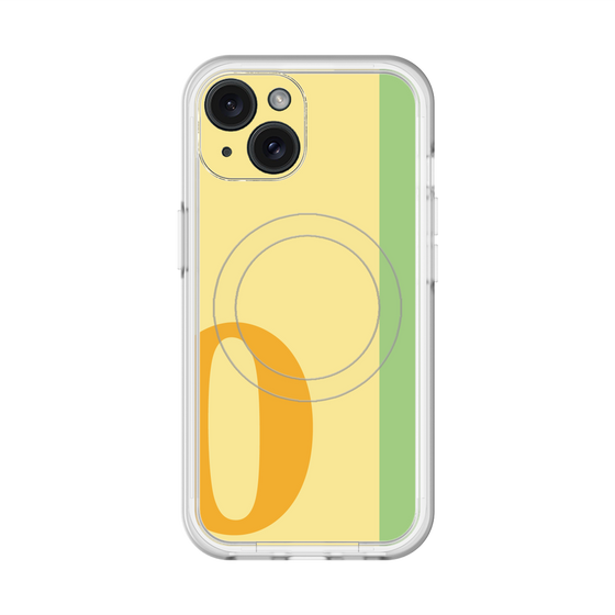 スリムプロテクションプレミアムケース with MagSafe［ オリジナル - initial color line - O yellow ］