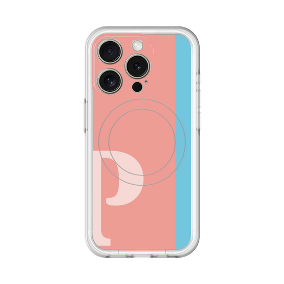 スリムプロテクションプレミアムケース with MagSafe［ オリジナル - initial color line - P pink ］