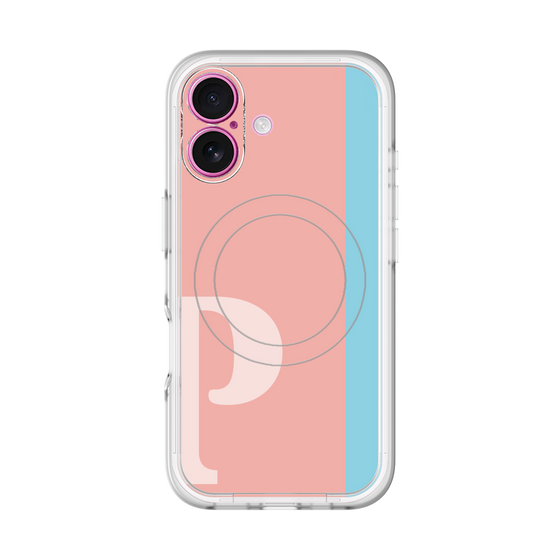 スリムプロテクションプレミアムケース with MagSafe［ オリジナル - initial color line - P pink ］
