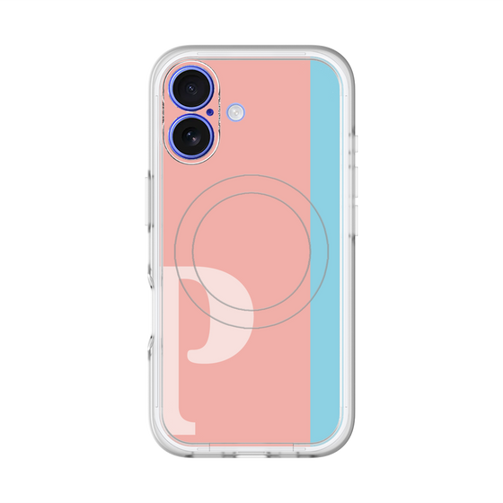 スリムプロテクションプレミアムケース with MagSafe［ オリジナル - initial color line - P pink ］