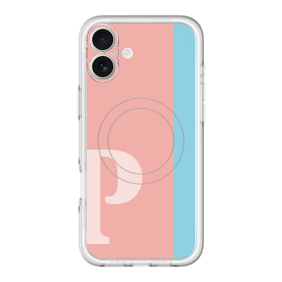 スリムプロテクションプレミアムケース with MagSafe［ オリジナル - initial color line - P pink ］