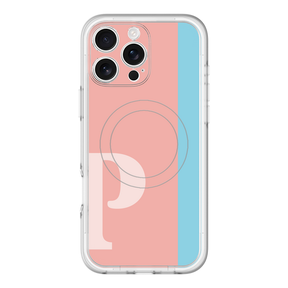 スリムプロテクションプレミアムケース with MagSafe［ オリジナル - initial color line - P pink ］