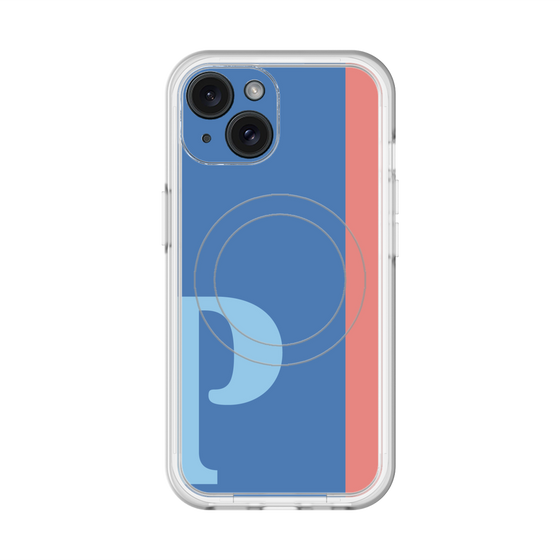 スリムプロテクションプレミアムケース with MagSafe［ オリジナル - initial color line - P blue ］