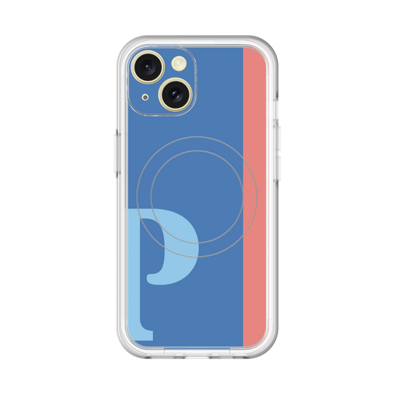 スリムプロテクションプレミアムケース with MagSafe［ オリジナル - initial color line - P blue ］