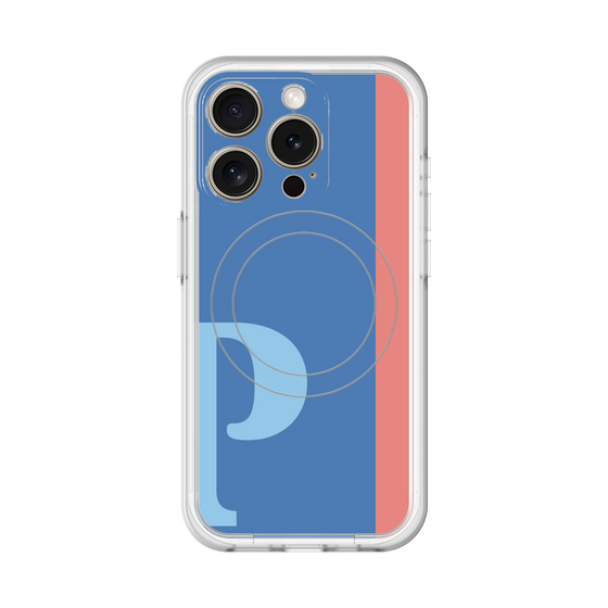 スリムプロテクションプレミアムケース with MagSafe［ オリジナル - initial color line - P blue ］