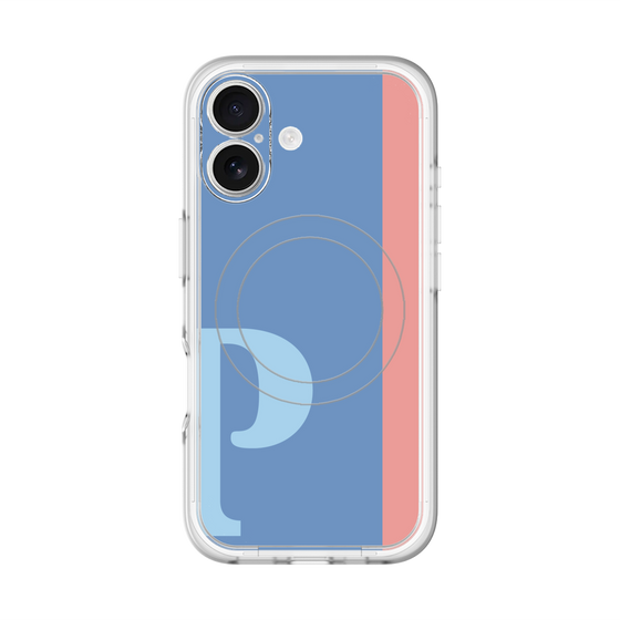 スリムプロテクションプレミアムケース with MagSafe［ オリジナル - initial color line - P blue ］