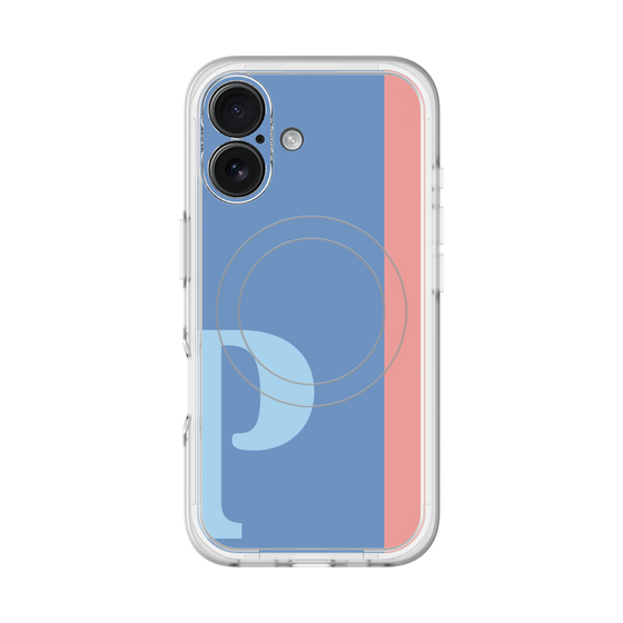スリムプロテクションプレミアムケース with MagSafe［ オリジナル - initial color line - P blue ］
