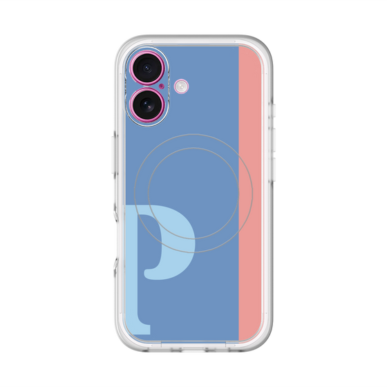 スリムプロテクションプレミアムケース with MagSafe［ オリジナル - initial color line - P blue ］
