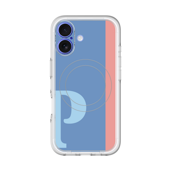 スリムプロテクションプレミアムケース with MagSafe［ オリジナル - initial color line - P blue ］