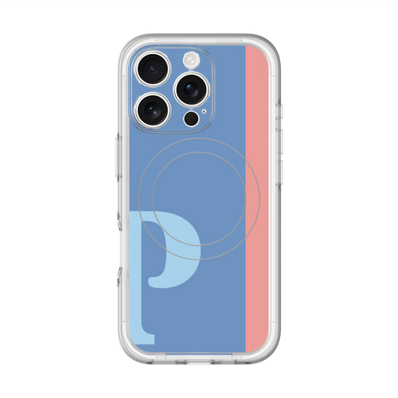 スリムプロテクションプレミアムケース with MagSafe［ オリジナル - initial color line - P blue ］