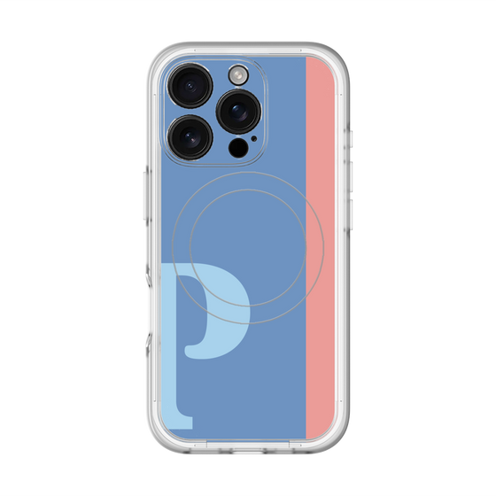 スリムプロテクションプレミアムケース with MagSafe［ オリジナル - initial color line - P blue ］