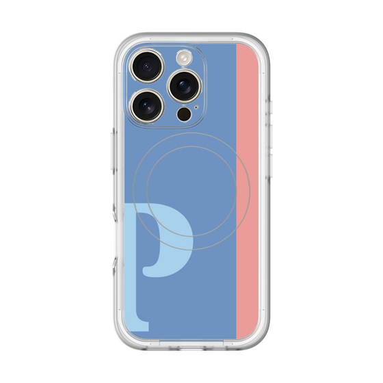 スリムプロテクションプレミアムケース with MagSafe［ オリジナル - initial color line - P blue ］