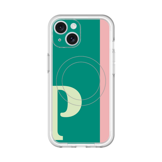スリムプロテクションプレミアムケース with MagSafe［ オリジナル - initial color line - P green ］