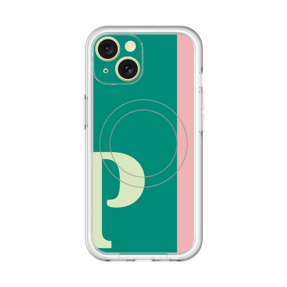 スリムプロテクションプレミアムケース with MagSafe［ オリジナル - initial color line - P green ］