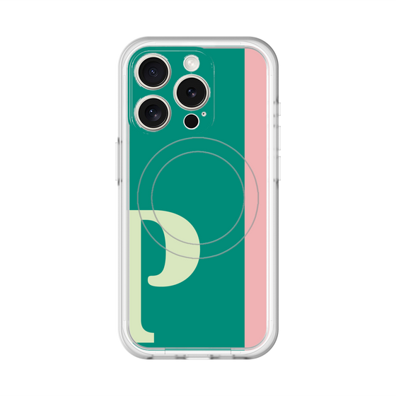スリムプロテクションプレミアムケース with MagSafe［ オリジナル - initial color line - P green ］