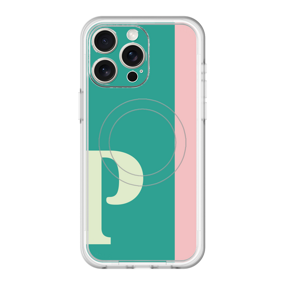 スリムプロテクションプレミアムケース with MagSafe［ オリジナル - initial color line - P green ］