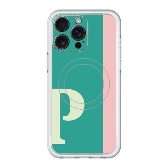 スリムプロテクションプレミアムケース with MagSafe［ オリジナル - initial color line - P green ］