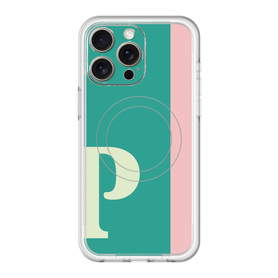 スリムプロテクションプレミアムケース with MagSafe［ オリジナル - initial color line - P green ］