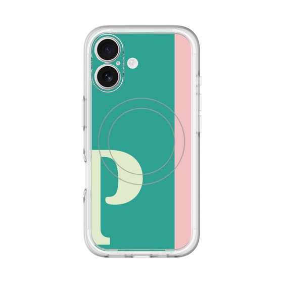 スリムプロテクションプレミアムケース with MagSafe［ オリジナル - initial color line - P green ］