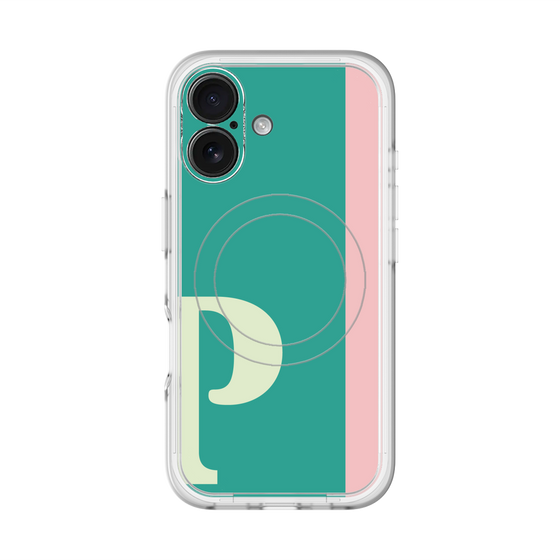 スリムプロテクションプレミアムケース with MagSafe［ オリジナル - initial color line - P green ］