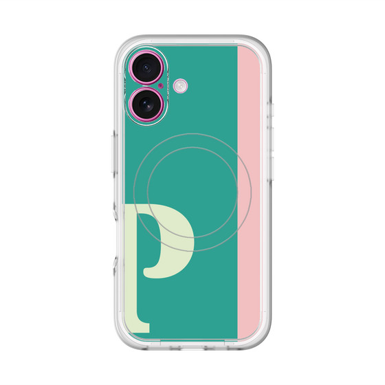 スリムプロテクションプレミアムケース with MagSafe［ オリジナル - initial color line - P green ］