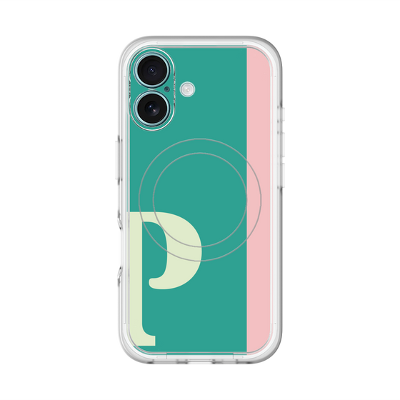 スリムプロテクションプレミアムケース with MagSafe［ オリジナル - initial color line - P green ］
