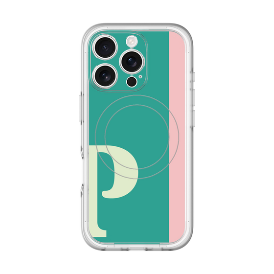 スリムプロテクションプレミアムケース with MagSafe［ オリジナル - initial color line - P green ］