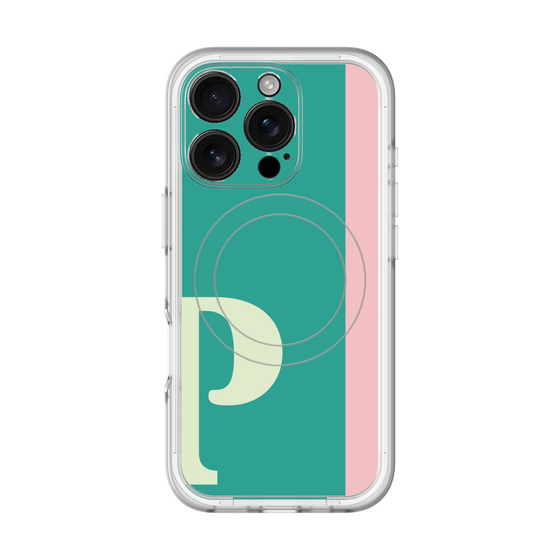 スリムプロテクションプレミアムケース with MagSafe［ オリジナル - initial color line - P green ］