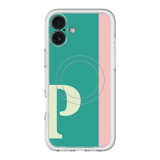 スリムプロテクションプレミアムケース with MagSafe［ オリジナル - initial color line - P green ］