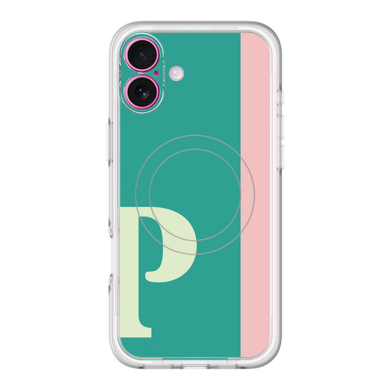 スリムプロテクションプレミアムケース with MagSafe［ オリジナル - initial color line - P green ］